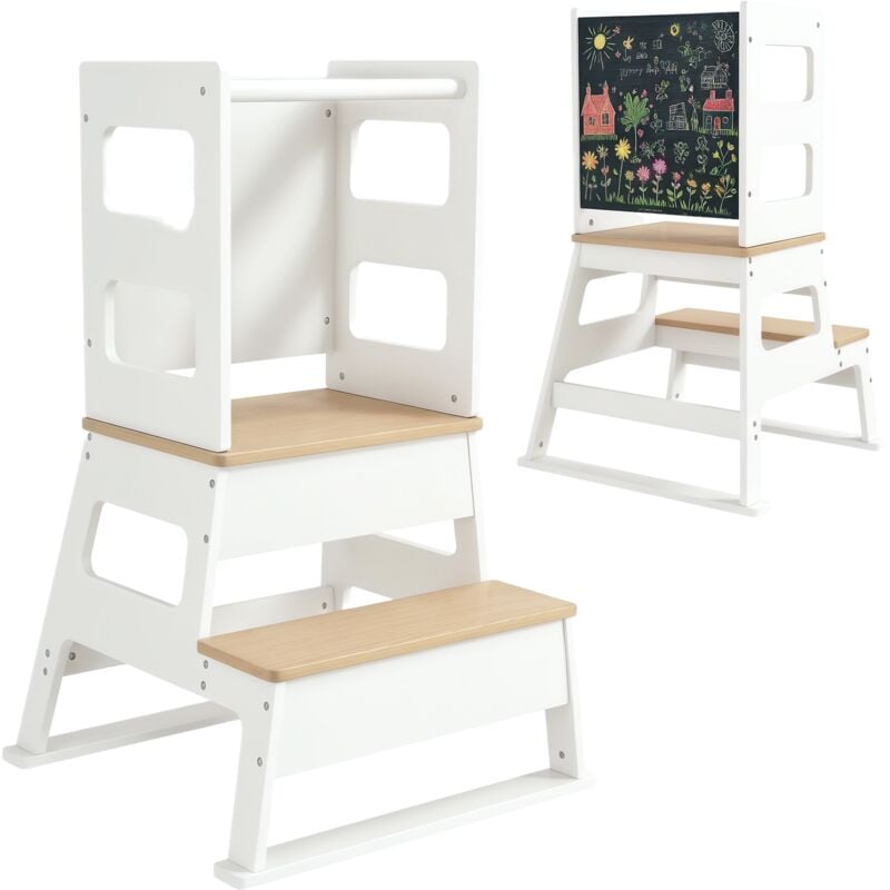 Tour d'observation enfant tour d'apprentissage avec marche, barre sécurité et tableau noir