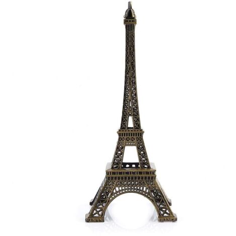 Tour Eiffel Decoration Bronze Architecturale, Ton Bronze Paris Tour Eiffel Figurine Statue Modèle Réplique de Célèbre Paris Landmark Ornement Décor pour Table (25cm)