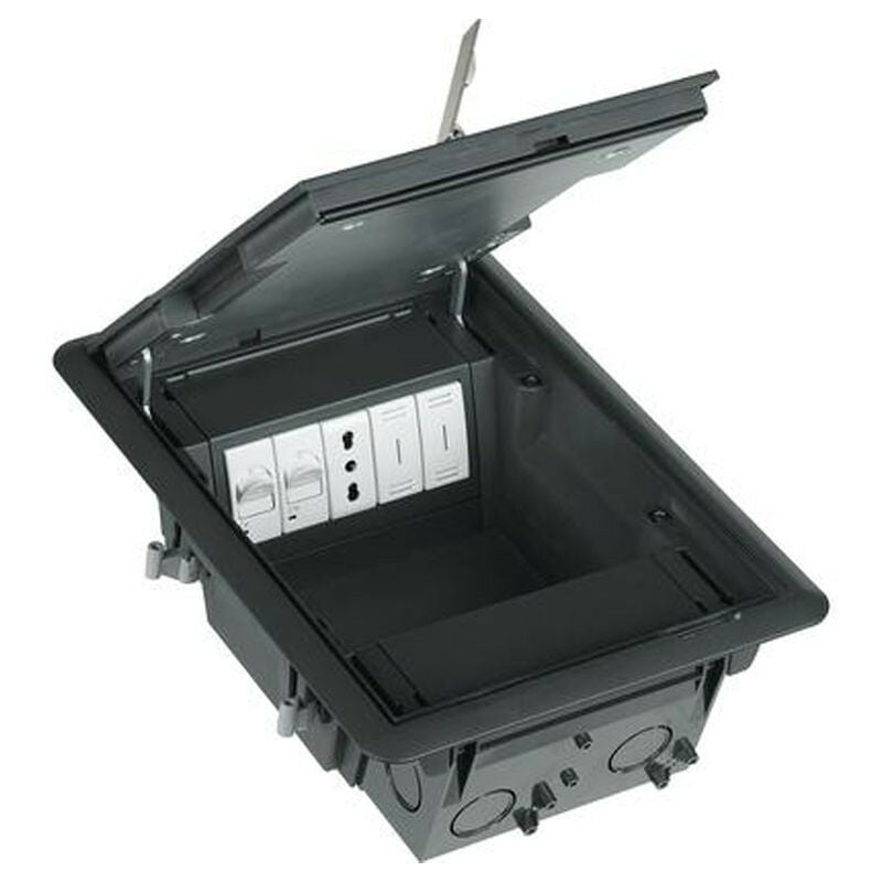 Bticino - Tourelle rétractable 8-10 modules couvercle antidérapant en acier inoxydable 150702