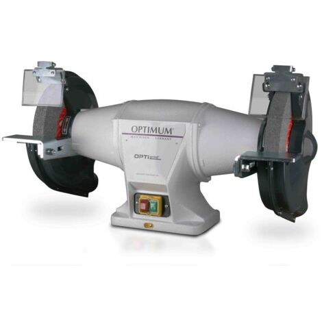 Touret à meuler industriel dia. 200 mm 2800 rpm 750 W 400V garantie Optimum 10 ans Optigrind GZ20D