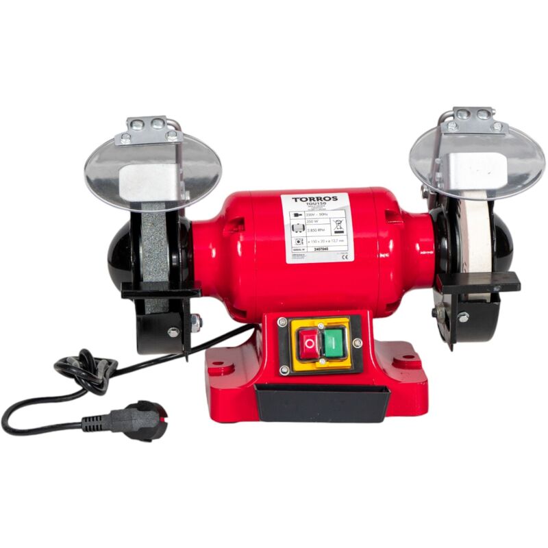 Torros - Touret à meuler ø150 mm 2850 tr/min 350 w 230V avec meules en grain 36 et 80 TOU150