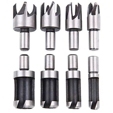 Tourillon à Bois 8 PCS Forets à Bois en Acier Haute Vitesse Rout à Bois Outil de Coupe de Prise de Bois Embouts de Bouchon de Rout en Liège Forets 6mm / 10mm / 13mm / 16mm Petit Foret à Bois Fra