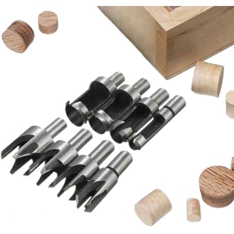 SWYEOOT Tourillon Bois 8PCS HSS Foret Bois Fraise à Bouchonner Bois outil de coupe bois Mèches des Bouchons Wood Plug Cutter Drill Bits 6mm /10mm/13mm/16mm Petite Fraise Bois Pour Perceuse