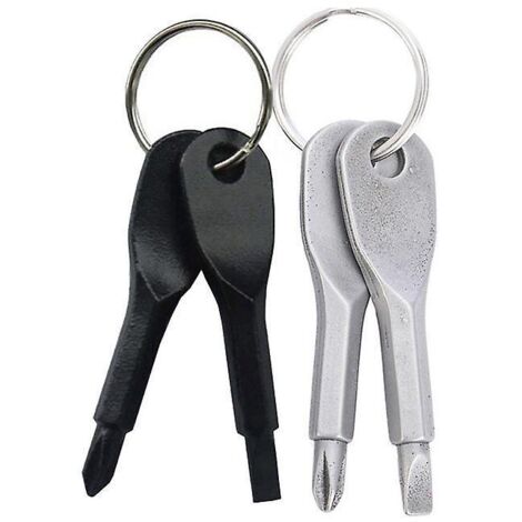 tournevis - 4pcs Tournevis En Acier Inoxydable Tte Plate  Tte Plate Avec Porte-cls Mini Tournevis Ensemble D'outils Extrieur Multifonction