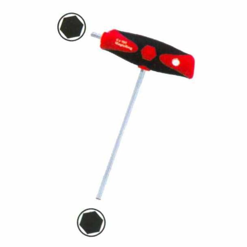 WIHA  Cl&eacute; m&acirc;le six pans avec manche en T ComfortGrip (334DS) 5 mm, 150 mm - 26168