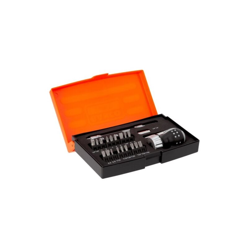Bahco - Jeu de tournevis à cliquet porte-embouts 1/4 - 22 pcs