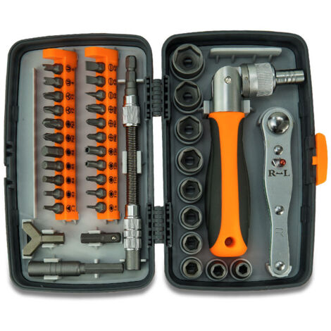 Tournevis à Cliquet de Précision - Ensemble de 38 Pièces - Bits en CRV avec Clé Universelle - Outils de Réparation