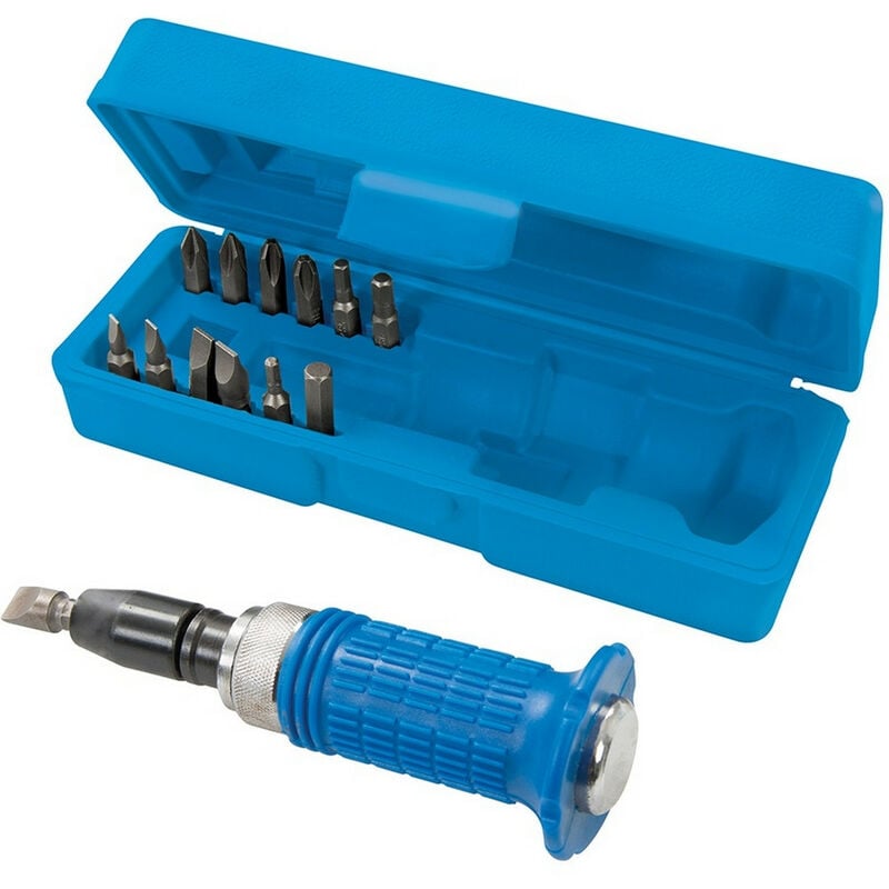 Tournevis a frapper 1/2 avec 13 embouts plats cruciformes et hexagonaux