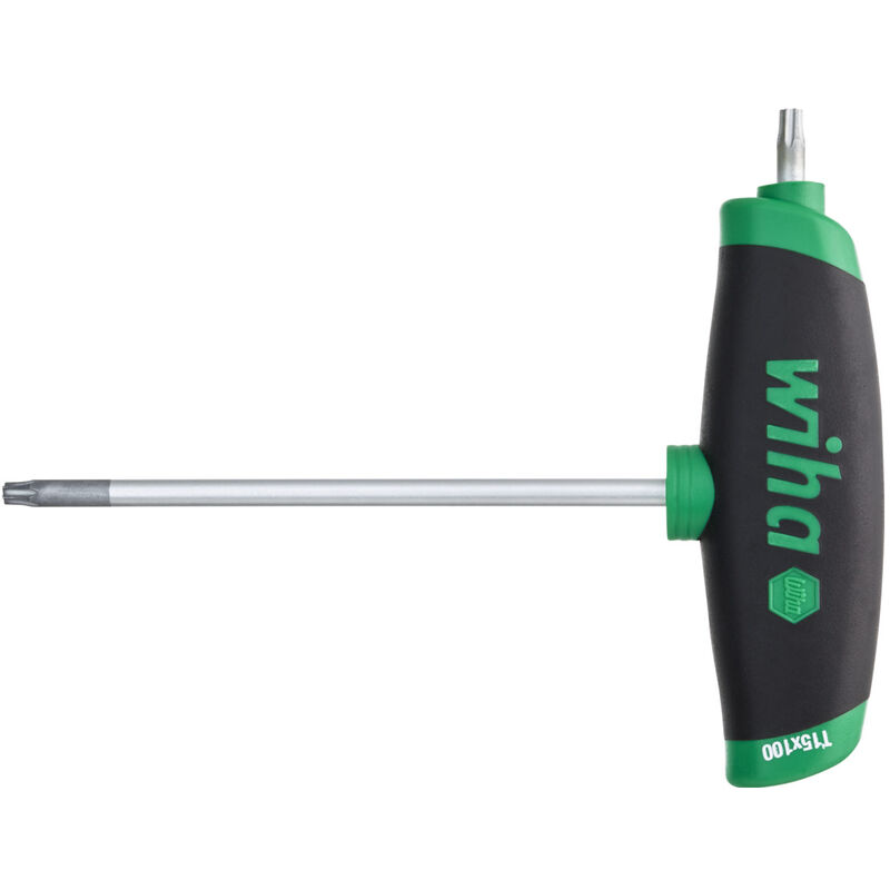 Wiha - Clé mâle avec manche en t ComfortGrip torx® avec lame latéral, chromé mat T30 (45451)