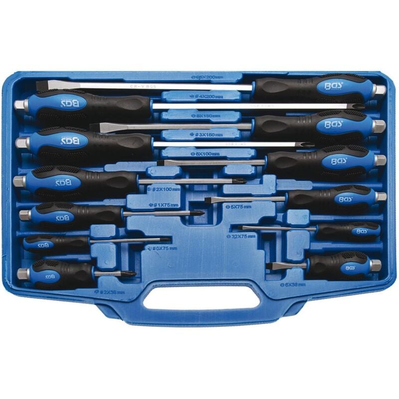 Bgs Technic - Tournevis mecanicien a lame traversante jeu de 12