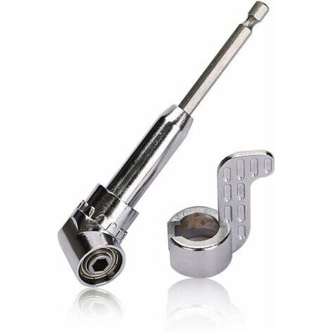 Tournevis coudé à 105 degrés avec embout hexagonal de 6,35 mm (1/4 pouce) pour forets