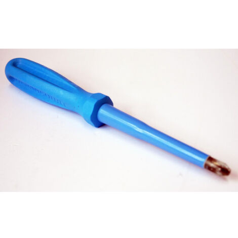 Tournevis cruciforme Phillips 8x100mm isolé 1000V manche bleu lame acier ATEX II PH3 DERANCOURT