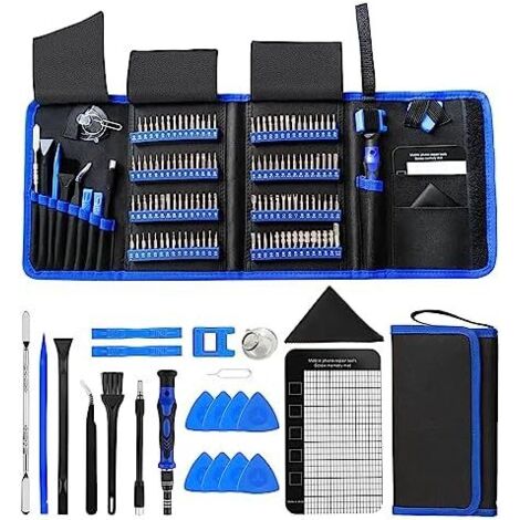 Tournevis de Précision 142 en 1 kit, Lunettes opticien avec Magnétique 120 Embouts pour Réparation électronique, ordinateur Portable, Petits Appareils, Téléphone PS4, Montres -