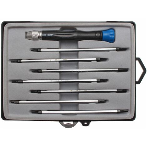 Tournevis de précision 8 pièces – Lames interchangeables pour électronique – Embouts Torx et cruciformes – Usage professionnel