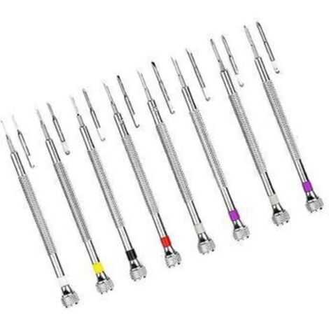 Tournevis De Précision 8 Pièces Pour Horlogers Avec Outils De Remplacement Et Chiffon Nettoyage