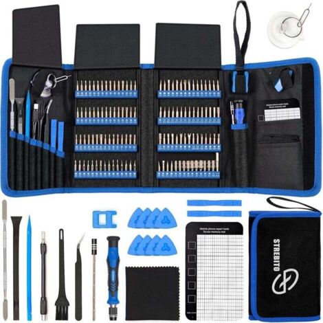Tournevis de précision électronique 142 pièces avec kit d'outils de réparation magnétique 120 bits pour iPhone, MacBook, ordinateur, ordinateur portable, PC, tablette, PS4, Xbox, Nintendo, cons