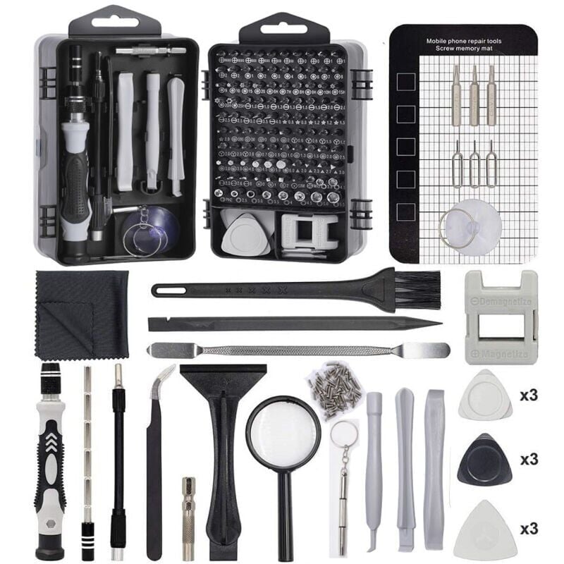 Tournevis de Precision Outil Reparation Magnetique 136 en 1 Kit de Reparation Professionnels pour equipement electronique