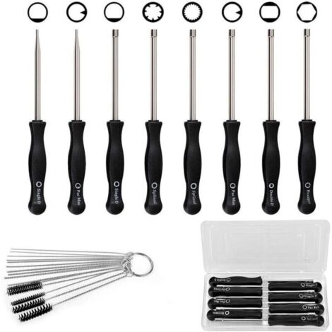 Tournevis de réglage carburateur 8 pièces en acier inoxydable avec mallette de transport – kit réparation moteur universel