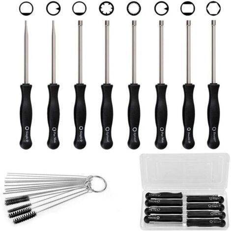 Tournevis de Réglage de Carburateur 8 Pcs Nettoyage Moteur Réparation Convient à La Plupart des Moteurs avec Mallette de Transport