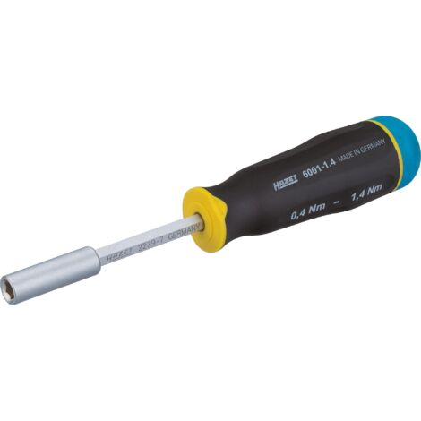 Tournevis dynamométrique 6001-1.4/3 ∙ Plage de couple min.-max.: 0.4 – 1.4 Nm ∙ Précision: 15% ∙ Hexagone creux 1/4 pouce (6,3 mm) ∙ 3 pièces