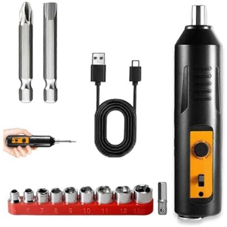 Tournevis électrique, kit d'outils de réparation automatique pour la maison avec lumière LED, lot de 1
