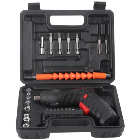 Tournevis électrique sans fil 250 tr/min 3.6V, grande Torsion avec embouts pour le travail, 47 pièces