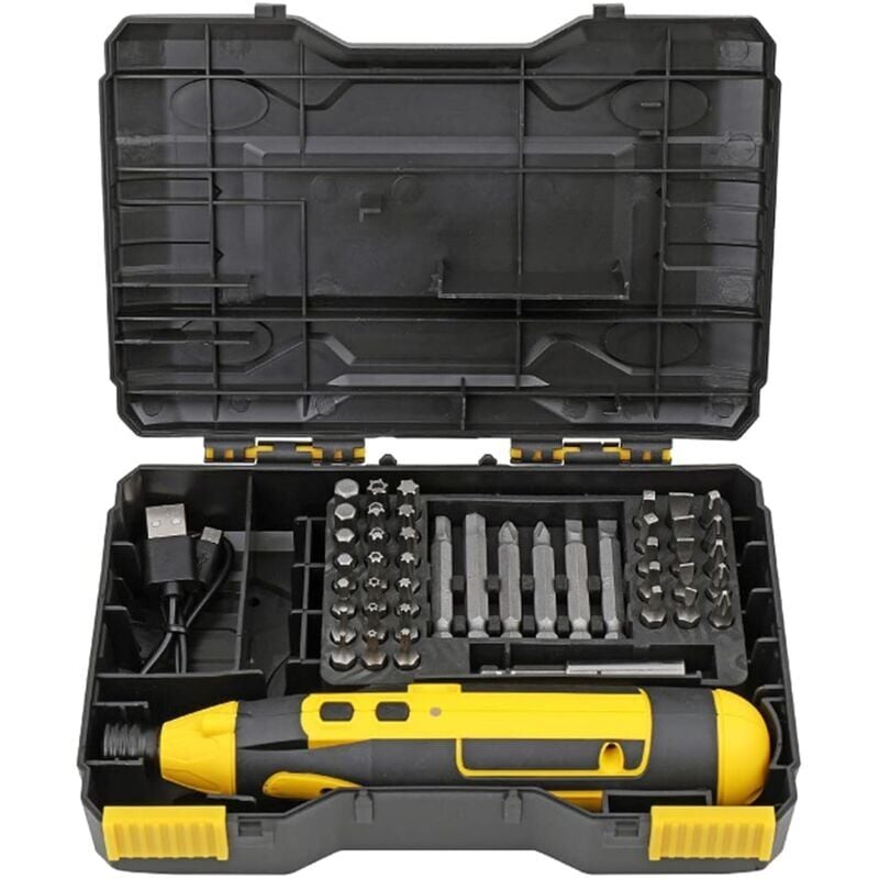 Tournevis électrique sans fil, outil de réparation de perceuse électrique rechargeable au lithium-ion 4V