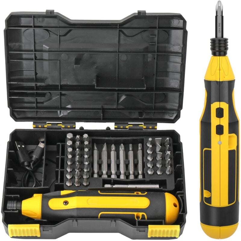 Tournevis électrique sans fil, outil de réparation de perceuse électrique rechargeable au lithium-ion 4V