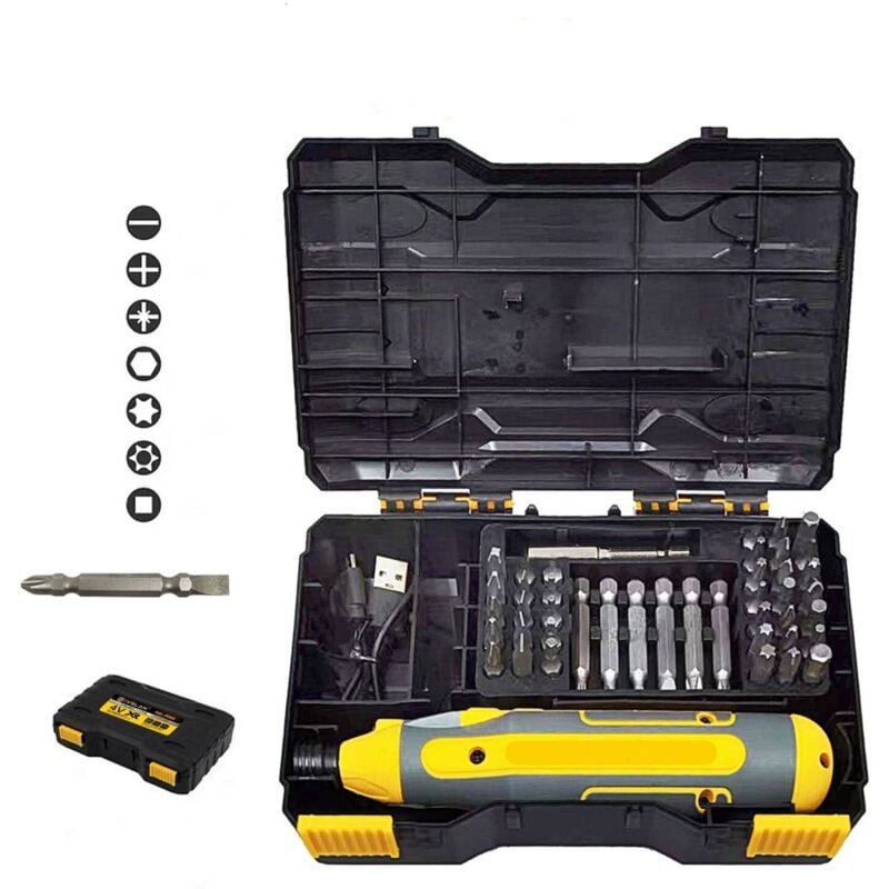 Treetalk - Tournevis électrique sans fil,45 en 1, ensemble de tournevis sans fil rechargeable de 4 v, tournevis sans fil à pour usage domestique et