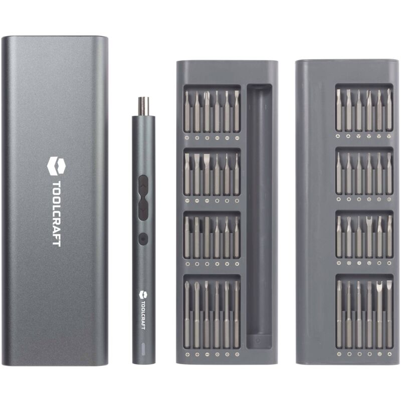 Tournevis électrique TOOLCRAFT TO-9610278 3.7 V 350 mAh lithium + câble de charge, + boite de rangement