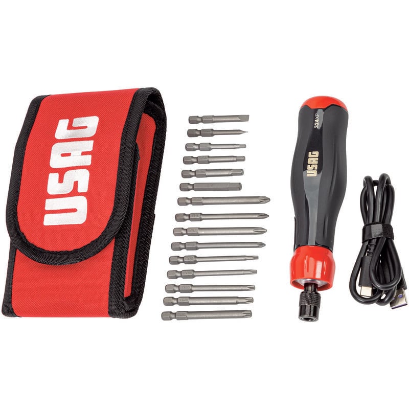 Tournevis électrique Usag 324 XP/B16 étui embouts de vis à fente cruciforme