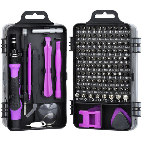 Tournevis en Acier Carbone Multifonction pour Démontage et Réparation d'Appareils Électroniques, Montre et Téléphone Portable, Violet
