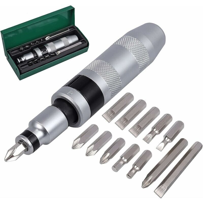 Tournevis à Frapper 13 pièces 1/2quot Impact Driver Set d'embouts pour Coupes Hexagonales en Croix pour Usages Lourds -Versailles