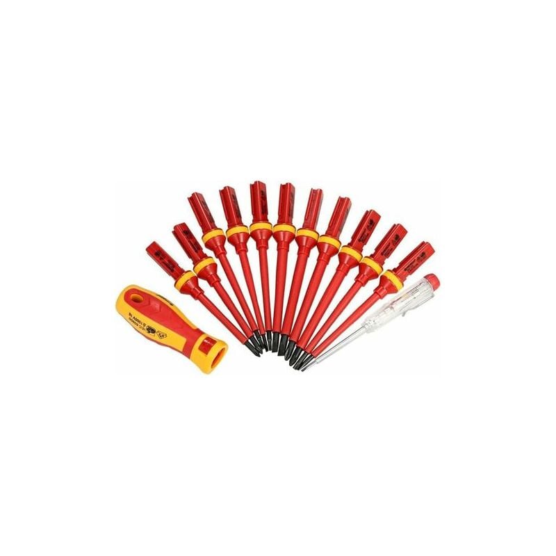 Aiperq - Tournevis isolé 1000 v magnétique manuel Kit,13pcs interchangeables Tournevis isolés Set avec outils de réparation électricien outils de