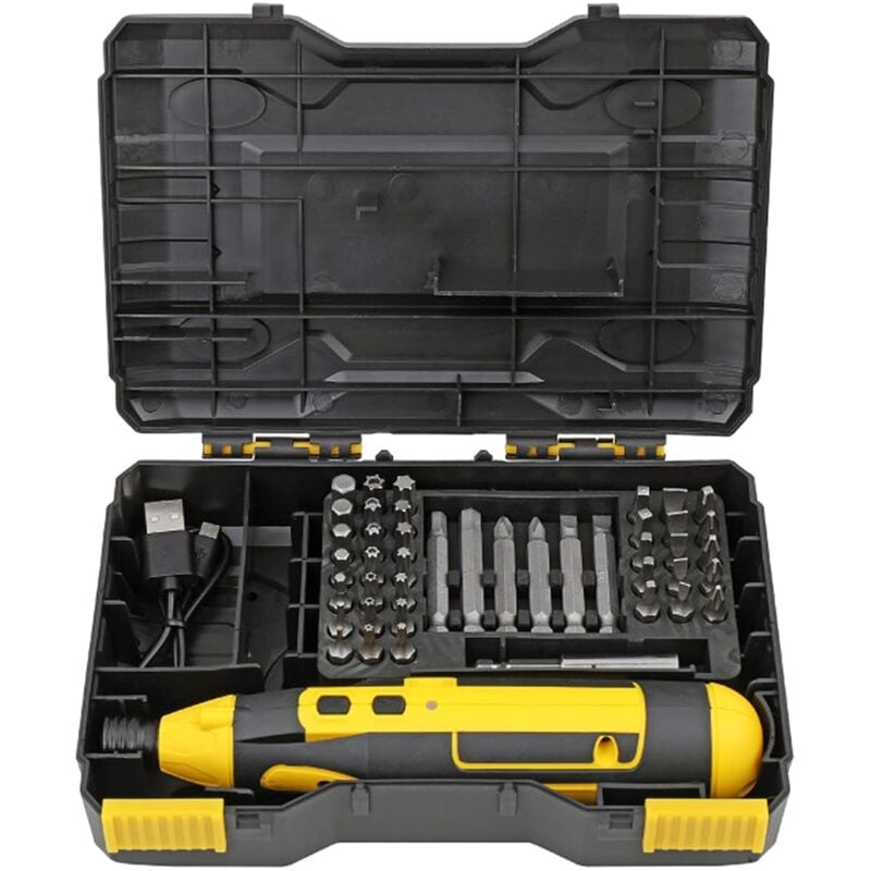 Tournevis électrique sans fil, outil de réparation de perceuse électrique rechargeable au lithium-ion 4V