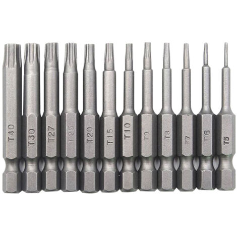 Tournevis magnétique professionnel avec embouts Torx T5-T40 de 50 mm (1/4 pouce)-AquaForge