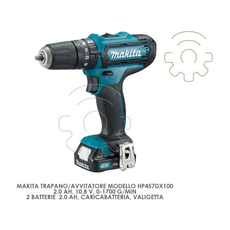 Tournevis Makita HP331DSAJ 2Ah 10.8 V complet avec 2 piles et A tui