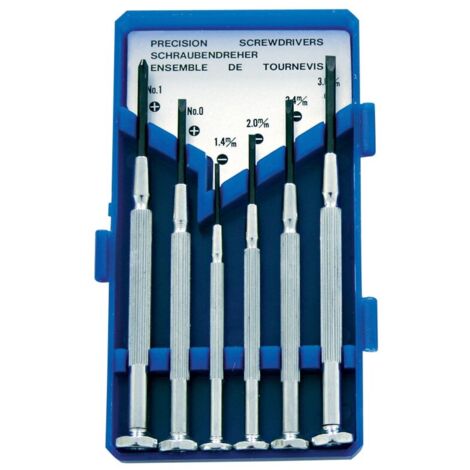 Tournevis mega 10206 6 pièces précision plat et cruciforme