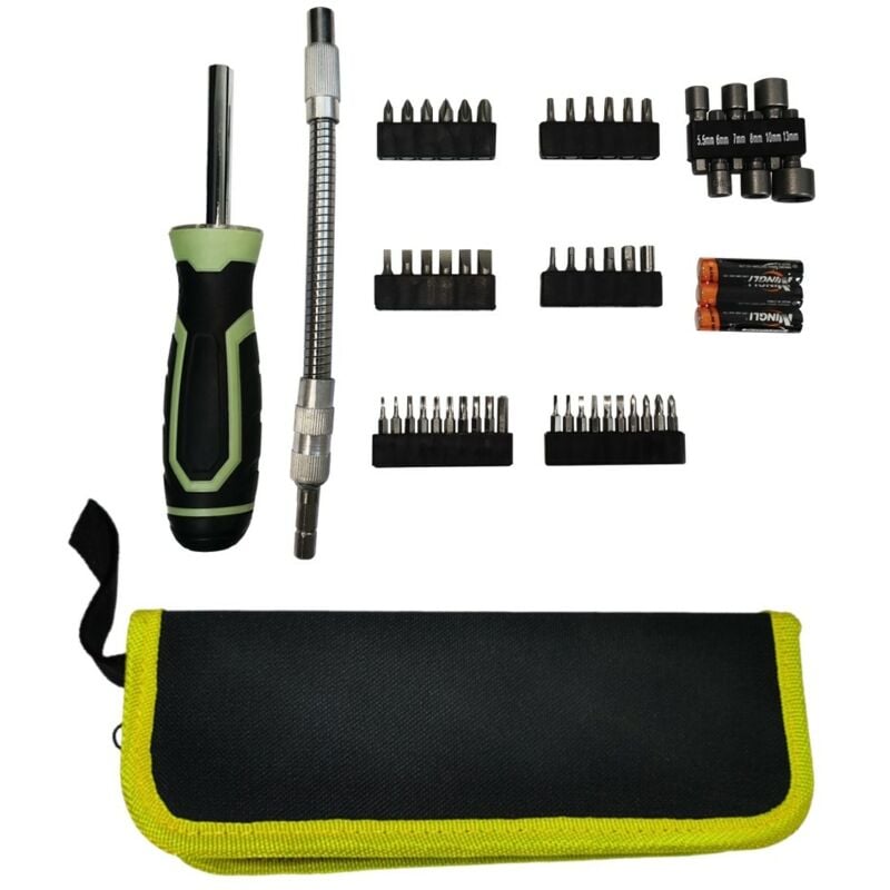 Euro Vanadium - Tournevis multi embouts aimantés 50 pièces avec led