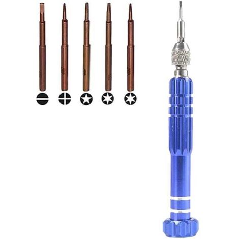 Tournevis Multifonction 5 en 1 Magnétique avec Étui de Rangement Portable pour Réparation Lunettes et Téléphone