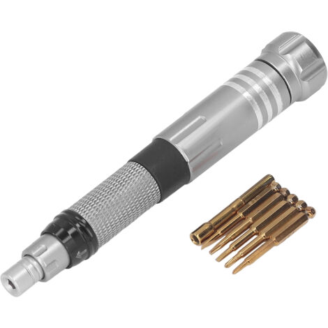 Tournevis Multifonction Stylo avec 6 Embouts Rétractables pour Réparations BT8927B