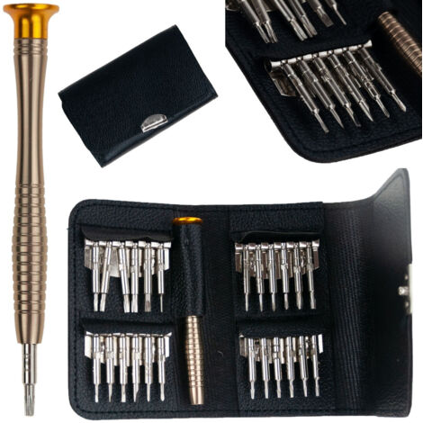Tournevis multifonction TG60646, tournevis de précision 25 en 1, embouts Torx, hexagonaux et cruciformes + étui