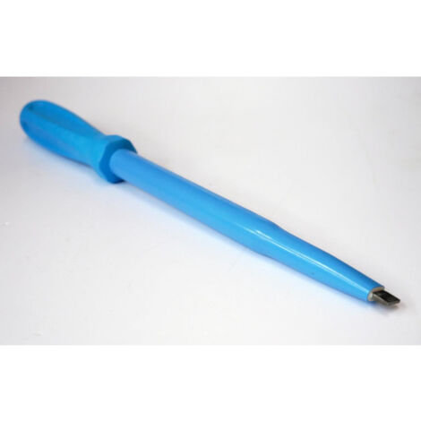 Tournevis plat 10x1.6x200mm isolé 1000V lame acier chromé manche bleu ATEX II pour vis tête fendue DERANCOURT