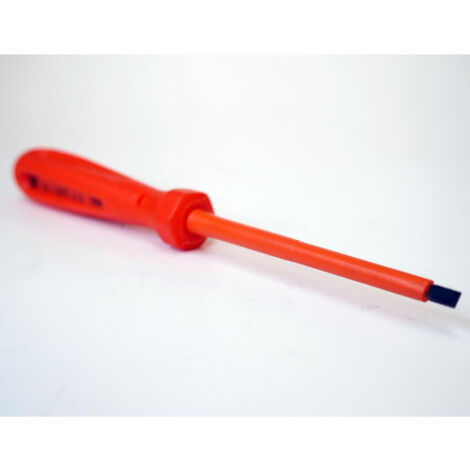 Tournevis plat 3.5x75mm isolé 1000V lame acier chromé manche bi-matière electricien pour vis tête fendue DERANCOURT