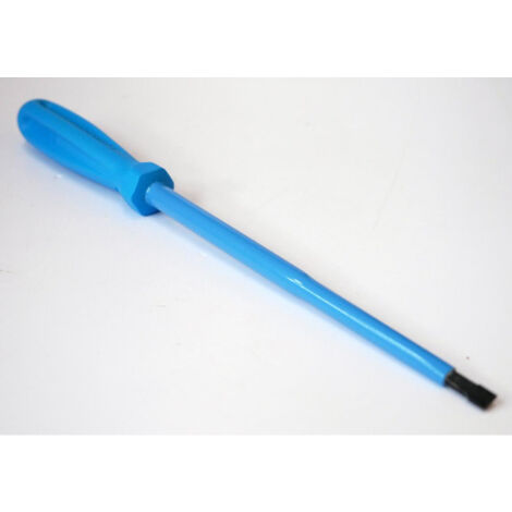 Tournevis plat 5.5x150mm isolé 1000V lame acier chromé manche bleu ATEX II pour vis tête fendue DERANCOURT