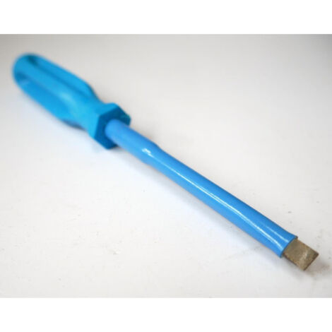Tournevis plat 6.5x100mm isolé 1000V lame acier chromé manche bleu ATEX II pour vis tête fendue DERANCOURT