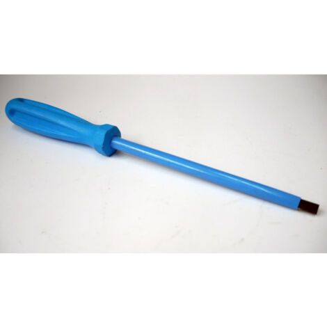 Tournevis plat 6.5x150mm isolé 1000V lame acier chromé manche bleu ATEX II pour vis tête fendue DERANCOURT