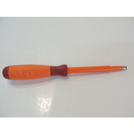 Tournevis plat 8x150mm isolé 1000V lame acier chromé manche bi-matière electricien pour vis tête fendue DERANCOURT TB8X150B