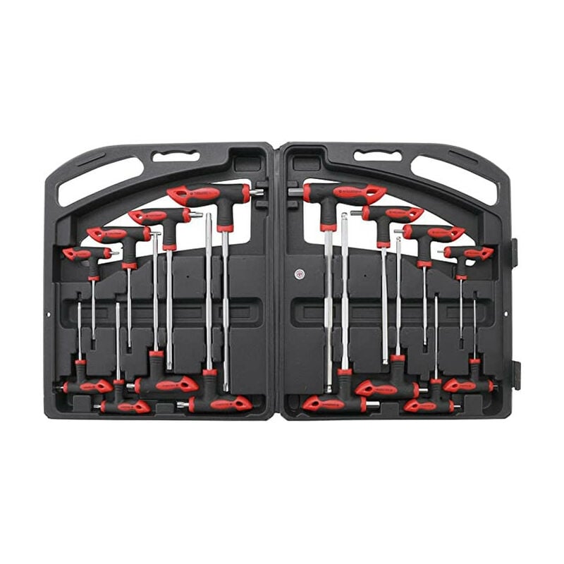 16 tournevis poignees cles males en t - torx/resistorx t10/t50 - 6 pans 2/10 mm