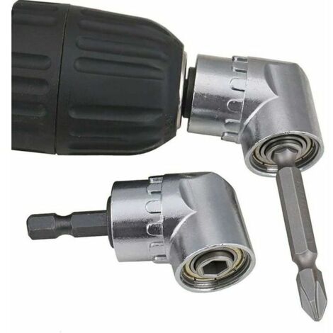 Tournevis Porte-Adaptateur 105 Degrés Perceuses à Angle Droit Pilote et Tournevis Adaptateur Renvoi d'angle pour Visseuse Hexagonal 1/4 '' Accessoires pour Tournevis, 6,35MM
